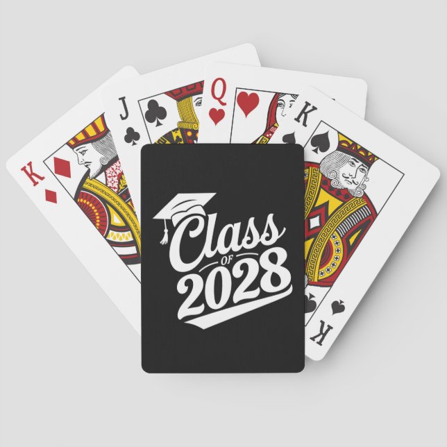Class Of 2028 Proud Graduate Graduation Playing Cards (Back)