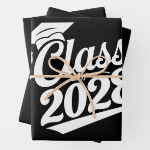 Class Of 2028 Proud Graduate Graduation Wrapping Paper Sheet