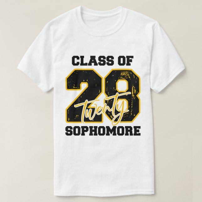 Class of 2028 Sophomore High School Back to School T-Shirt (Design Front)