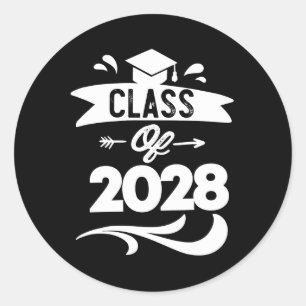 Class of 2028 TShirt Senior 2028 Graduation Classic Round Sticker