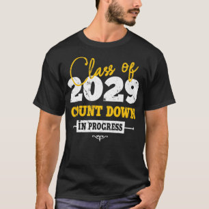Class Of 2029 Count Down Funny Grad 2022 First Day T-Shirt