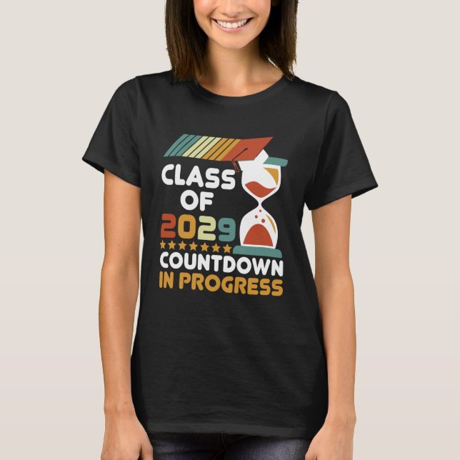 Class of 2029 Countdown in Progress  School Gradua T-Shirt (Front)