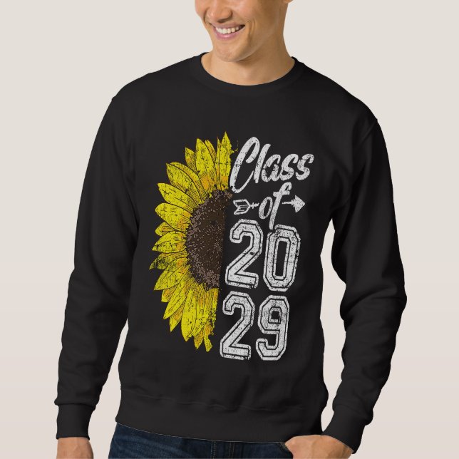 Class of 2029 Senior High School Graduation Sunflo Sweatshirt (Front)