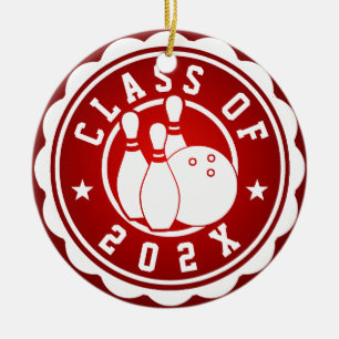 Class of 202X Bowling Team Ceramic Tree Decoration