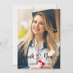 Class of 202X Graduation Photo  Thank You Card