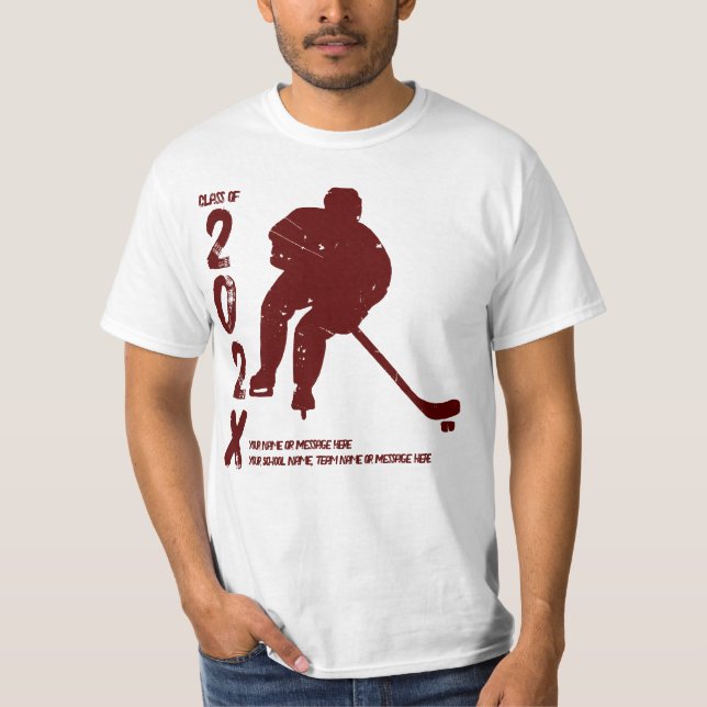 Class Of 202X Hockey Player T-Shirt (Front)
