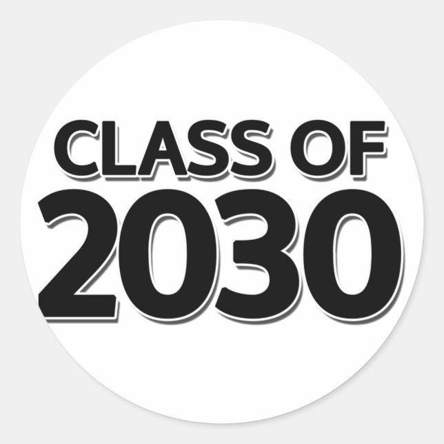 Class of 2030 classic round sticker (Front)