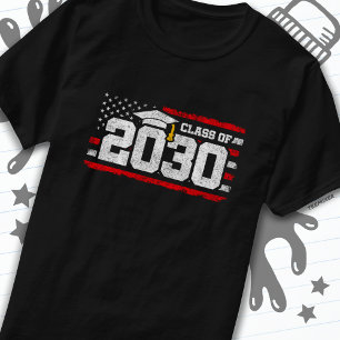 Class of 2030 Graduation American Flag Senior 2030 T-Shirt
