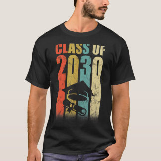 Class Of 2030 Retro Apparel For Day School Graduat T-Shirt