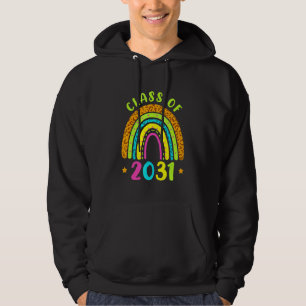 Class Of 2031 Leopard Rainbow Back To School Senio Hoodie