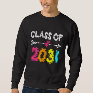 Class Of 2031 Senior 2031 Grow With Me School Grad Sweatshirt