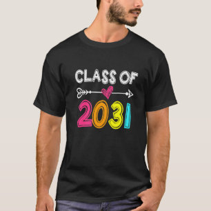 Class Of 2031 Senior 2031 Grow With Me School Grad T-Shirt