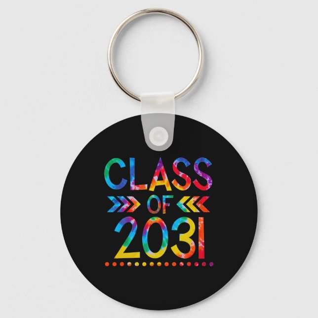 Class of 2031 - Tie dye Back to School Class of 20 Key Ring (Front)