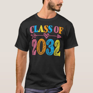 Class Of 2032 Colour Last Day Of School Student Vi T-Shirt