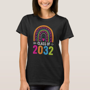Class Of 2032 Rainbow Girls Boys Teacher Graduatio T-Shirt