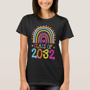 Class Of 2032 Rainbow Grow With Me Graduation Day T-Shirt