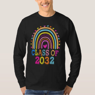 Class Of 2032 Rainbow Grow With Me Graduation T-Shirt