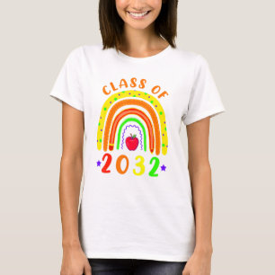 Class Of 2032 Rainbow Pencil Back To School Senior T-Shirt