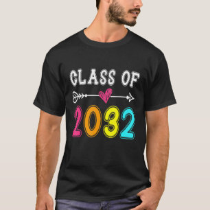 Class Of 2032 Senior 2032 Grow With Me School Grad T-Shirt