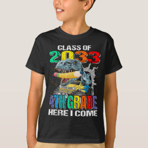 Class Of 2033 4th Grade Here I Come Monster Truck T-Shirt