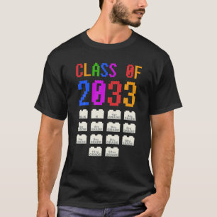 CLASS Of 2033 Bricks First Grader Future Checkmark T-Shirt