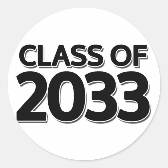 Class of 2033 classic round sticker (Front)