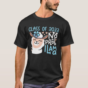 Class of 2033 No Prob Llama Grow With Me Pre K Gra T-Shirt