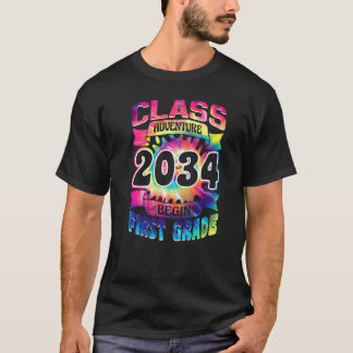 Class of 2034 Adventure Begin Teacher Kids 1st Gra T-Shirt