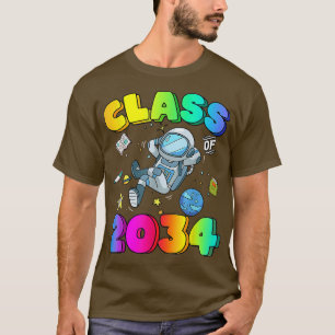 Class of 2034 Astronaut Grow With Me Kindergarten  T-Shirt