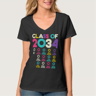 Class Of 2034 Checklist Colourful Kindergarten Gra T-Shirt