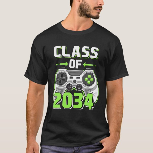 Class Of 2034 Gaming Grow With Me Graduation Tee (Front)