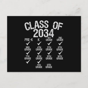 Class Of 2034 Grow With Me 8th Grade Graduation Announcement Postcard