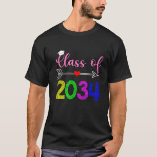 Class Of 2034 Grow With Me Checklist Graduation T-Shirt