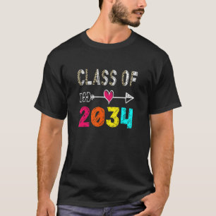 Class Of 2034 Grow With Me Pre K Graduate Preschoo T-Shirt