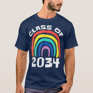 Class of 2034 Rainbow Grow With Me Kindergarten Gr T-Shirt