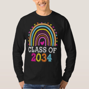 Class Of 2034 Rainbow Kindergarten Preschool Gradu T-Shirt