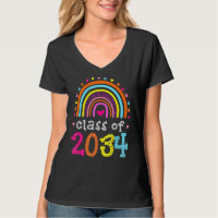 Class Of 2034 Rainbow Pink Graduate Preschool Kind