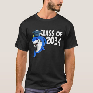 Class Of 2034 Shark Graduate Pre K Kindergarten Pr T-Shirt