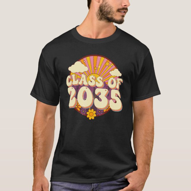 Class Of 2035 Back To School Groovy Retro Grow Wit T-Shirt (Front)