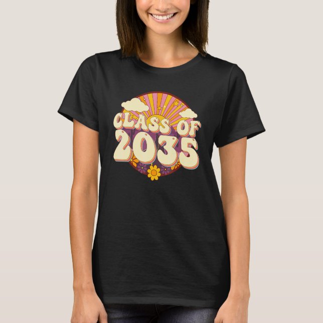 Class Of 2035 Back To School Groovy Retro Grow Wit T-Shirt (Front)
