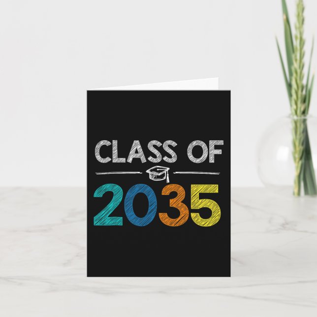 Class Of 2035 First Day Of School Graduation Teach Card (Front)