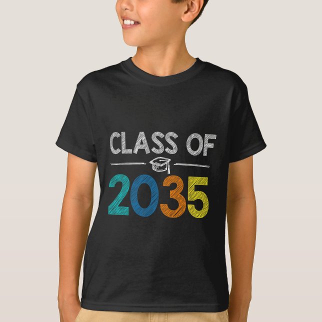 Class Of 2035 First Day Of School Graduation Teach T-Shirt (Front)