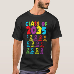 Class Of 2035 Grow With Me Checklist Kindergarten T-Shirt