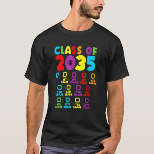 Class Of 2035 Grow With Me Checklist Kindergarten  T-Shirt