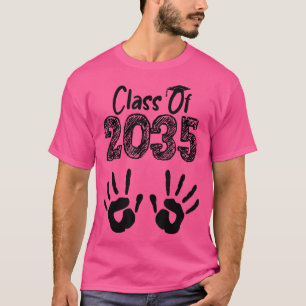 Class of 2035 Grow With Me Handprint On Back Pre-K T-Shirt