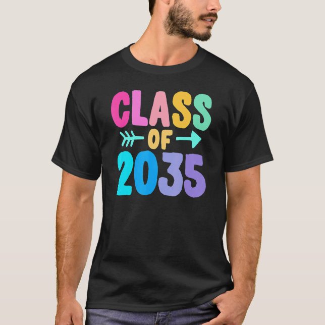 Class Of 2035 Grow With Me    Kindergarten First D T-Shirt (Front)