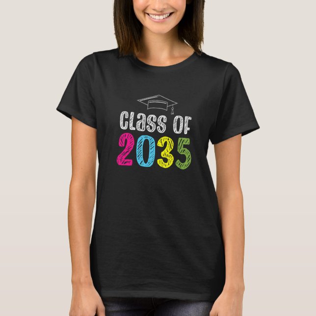 Class Of 2035 Kindergarten First Day Back to Schoo T-Shirt (Front)