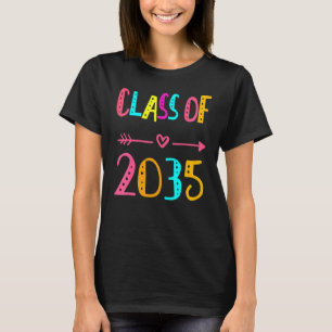Class Of 2035 Kindergarten Pre K Grow With Me Grad T-Shirt