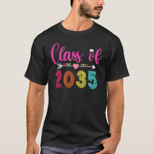 Class Of 2035 Kindergarten Pre K Grow With Me Grad T-Shirt