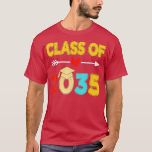 Class Of 2035 Kindergarten Pre K Grow With Me Grad T-Shirt